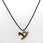 Buy Lishmark Cool Design Pendant Long Retro Black Leather Rope Choker Necklace Wooden Horse - Purplle