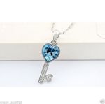 Buy Lishmark Womens 9K White Gold Filled & Crystal Necklace With Key Pendant Fashion Jewelry - Purplle