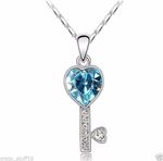 Buy Lishmark Womens 9K White Gold Filled & Crystal Necklace With Key Pendant Fashion Jewelry - Purplle