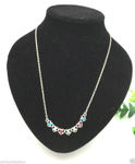 Buy Lishmark Beautiful Fashion Jewelry Heart Colorful Rhinestone Silver Necklace Pendant - Purplle