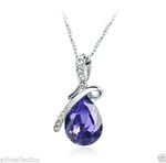 Buy Lishmark Womens 9K White Gold Filled Aaa Cz & Purple Crystal Stone Necklace With Pendant - Purplle
