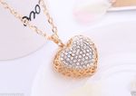 Buy Lishmark Womens Fashion 9K Yellow Gold Filled Cubic Zirconia Necklace & Heart Pendant - Purplle
