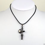 Buy Lishmark Fashion Jewelry Alloy Black Axe Pendant Black Leather Rope Necklace - Purplle