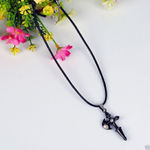 Buy Lishmark Fashion Jewelry Alloy Black Axe Pendant Black Leather Rope Necklace - Purplle