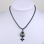 Buy Lishmark Fashion Jewelry Alloy Silver Color Cross Pendant Black Leather Necklace - Purplle