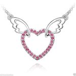 Buy Lishmark Womens 9K White Gold Filled & Aaa Cz Heart With Wings Pendant With Necklace - Purplle