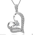 Buy Lishmark Womens Fashion 9K White Gold Filled Aaa Cz Crystal Necklace & Heart Pendant - Purplle