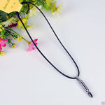 Buy Lishmark Fashion Jewelry Alloy Silver Color Bullet Pendant Black Leather Rope Necklace - Purplle