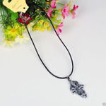 Buy Lishmark Fashion Jewelry Alloy Antique Silver Color Dragon Pendant Black Leather Necklace - Purplle