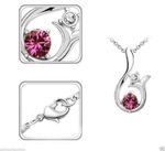 Buy Lishmark Womens 9K White Gold Filled Aaa Cz & Blue Crystal Necklace With Pendant Jewelry - Purplle