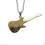 Buy Lishmark Rock Punk Guitar Pendant Stainless Steel Gold Necklace Music Boyfriend Gift - Purplle