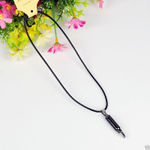 Buy Lishmark Fashion Jewelry Alloy Black Color Bullet Pendant Black Leather Necklace - Purplle