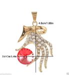 Buy Lishmark Womens 9K Yellow Gold Filled Hand Shape White & Red Crystal Necklace & Pendant - Purplle