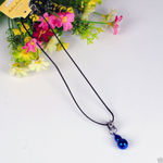 Buy Lishmark Fashion Jewelry Alloy Blue Color Gourd Pendant Pendant Black Leather Necklace - Purplle