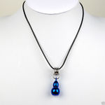 Buy Lishmark Fashion Jewelry Alloy Blue Color Gourd Pendant Pendant Black Leather Necklace - Purplle