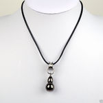 Buy Lishmark Fashion Jewelry Alloy Black Color Gourd Pendant Pendant Black Leather Necklace - Purplle