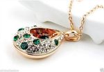 Buy Lishmark Crazy Stuff Womens 9K Yellow Gold Filled Aaa Cz Green Necklace With Pendant - Purplle