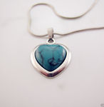 Buy Lishmark Fashion Jewelry Alloy Silver Plated Turquoise Trendy Blue Heart Pendant Necklace - Purplle