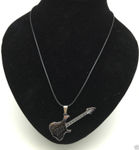 Buy Lishmark Fashion Jewelry Steel Black Guitar Pendant Stainless Steel Charm Black Necklace - Purplle