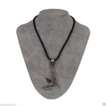 Buy Lishmark Fashion Vintage Punk Style Silver Hawk Pendant Black Pu Leather Necklace 18" - Purplle