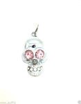 Buy Lishmark Man'S Charm Fashion Jewelry White Pink Skull Pendant Black Leather Necklace - Purplle