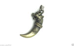 Buy Lishmark Charm Fashion Jewelry Stainless Steel Bronze Wolf Tooth Pendant Black Necklace - Purplle