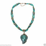 Buy Lishmark Tibetan Alloy Water Drop Rhinestone Crystal Resin Bead Pendant Charm Necklace - Purplle