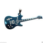 Buy Lishmark Women'S Men Fashion Jewelry Stainless Steel Blue Guitar Pendant With Necklace - Purplle