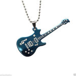 Buy Lishmark Women'S Men Fashion Jewelry Stainless Steel Blue Guitar Pendant With Necklace - Purplle