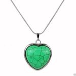 Buy Lishmark Fashion Jewelry Alloy Silver Plated Turquoise Trendy Heart Pendant Necklace - Purplle
