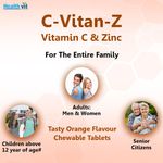 Buy Healthvit C-Vitan-Z Vitamin C & Zinc 60 Tablets - Purplle