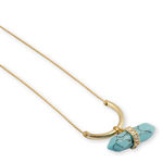 Buy Karatcart Gold Long Chain Blue Turquoise Necklace For Women - Purplle