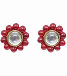 Buy Karatcart Red Kundan Studs - Purplle