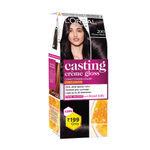 Buy L'Oreal Paris Casting Creme Gloss Hair Color With Glycolic Gloss Complex | Mini | Shade 200 - Ebony Black | 20ml + 20g + 5g - Purplle