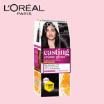 Buy L'Oreal Paris Casting Creme Gloss Hair Color With Glycolic Gloss Complex | Mini | Shade 200 - Ebony Black | 20ml + 20g + 5g - Purplle