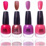 Buy Makeup Mania Premium Nail Polish - Combo of 4 Exclusive Nail Paint - Purple, Red, Metalic Brown, 12 ml each bottle (MM#53) - Purplle