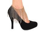 Buy Femnmas Multi Chain Rhinestone Heel Anklet - Purplle