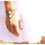 Buy Femnmas Blue Beads Multi Chain Ring Bracelet - Purplle