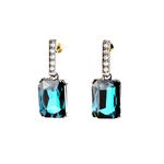 Buy Femnmas Blue Square Pendant Earrings - Purplle