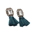 Buy Femnmas Green Bib Statement Earrings - Purplle