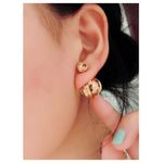 Buy Femnmas Golden Wired Double Face Earrings - Purplle
