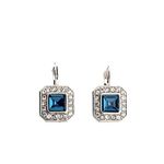 Buy Femnmas Blue Gemstone Square Earrings - Purplle
