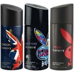 Buy Combo Of 3 Playboy London+Vegas+Newyork Deodorant Spray 150 ml Each - Purplle