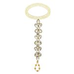 Buy Crunchy Fashion Pompon Crystal Pearly Statement Anklet - Purplle