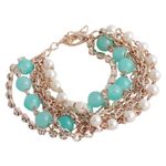 Buy Crunchy Fashion Style Fiesta Aqua Persona Pearl Bracelet - Purplle