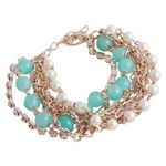 Buy Crunchy Fashion Style Fiesta Aqua Persona Pearl Bracelet - Purplle