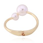 Buy Crunchy Fashion Pearl Embellished Statement Cuff Bracelet For Women - Purplle