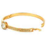 Buy Crunchy Fashion Gold Plated Zircon Crystal Kada Bracelet Bangle - Purplle