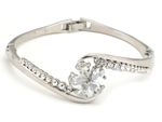 Buy Crunchy Fashion Silver Plated Zircon Flower Bracelet For Women - Purplle