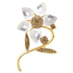 Buy Crunchy Fashion Jewellery Paradiso Glitz Collection Stylish Crystal Flower Brooch - Purplle